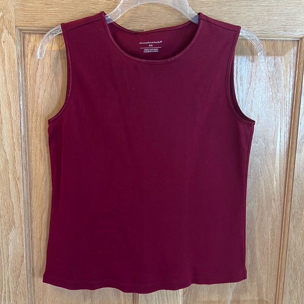 Christopher & Banks - Petite Sleeveless Red Top - Size Petite Small